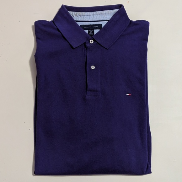 purple tommy hilfiger polo